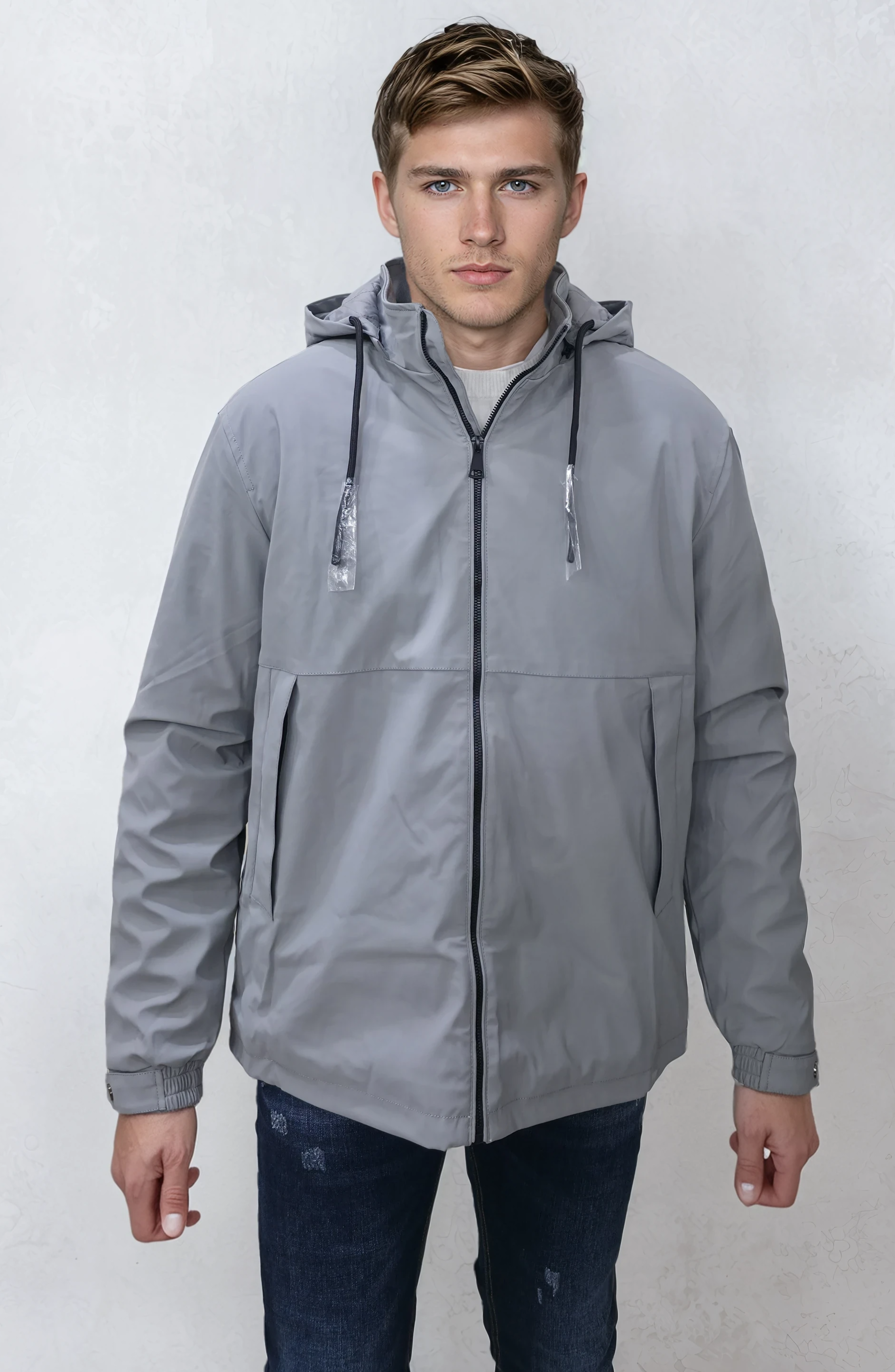 Ανδρικό Ελαφρύ Τζάκετ με Κουκούλα και Φερμουάρ