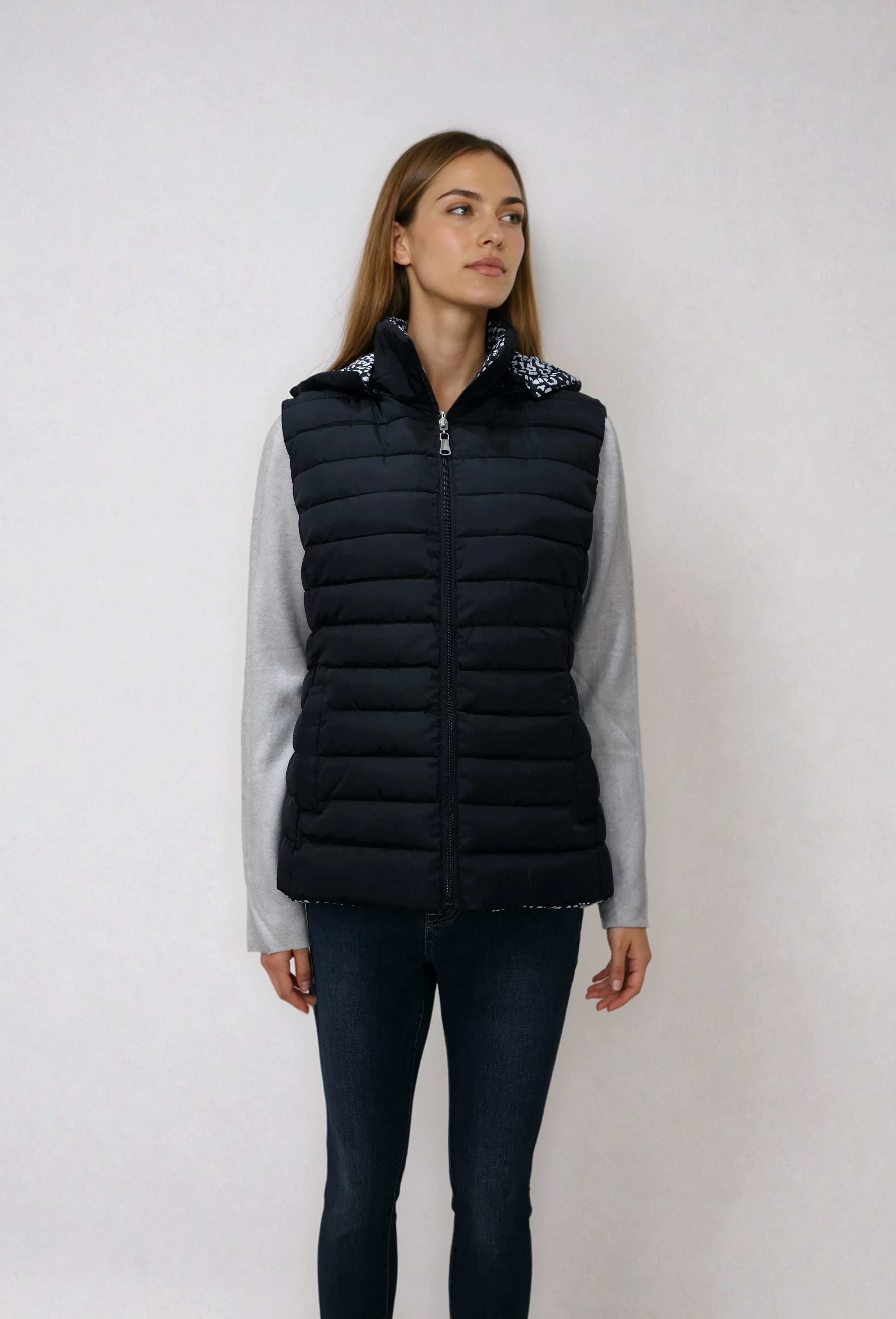 Γυναικείο double face αμάνικο μπουφάν